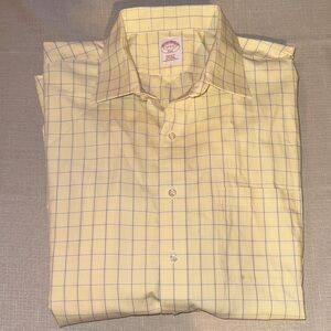 Brooks Brothers Yellow and Blue Checkered Dress Shirt